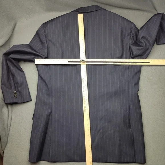 Brion Jacket Men Blue Stripe Palatino Wool 3 Button Suit Sport Coat Blazer Italy